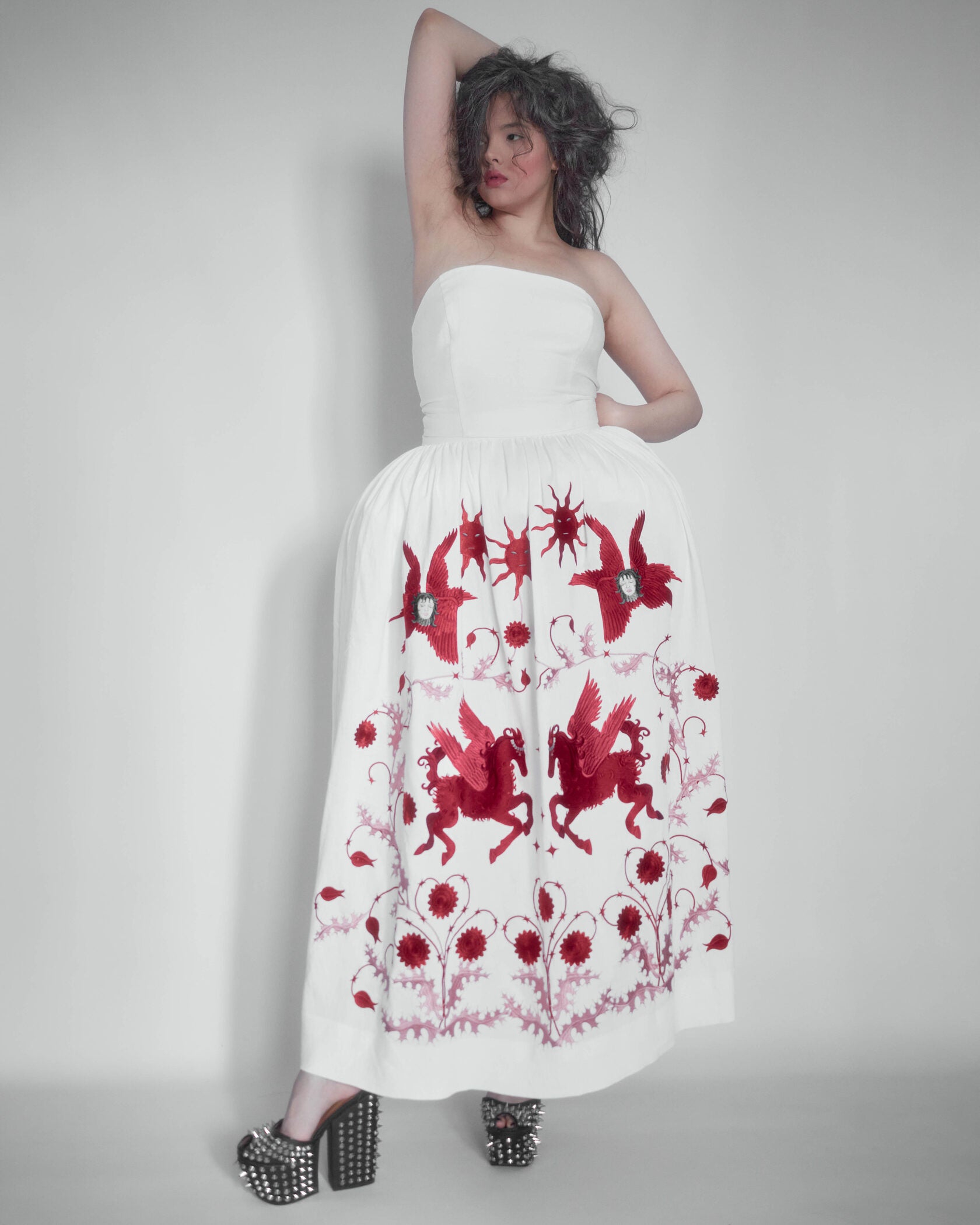 Linking realities dress (dress and scarf ensemble)
