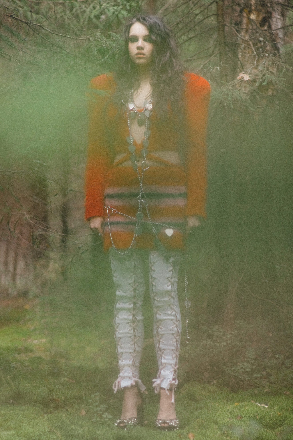 Pierced crocheted heart jacket