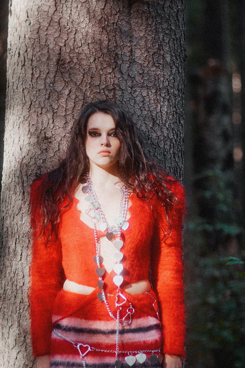 Pierced crocheted heart jacket