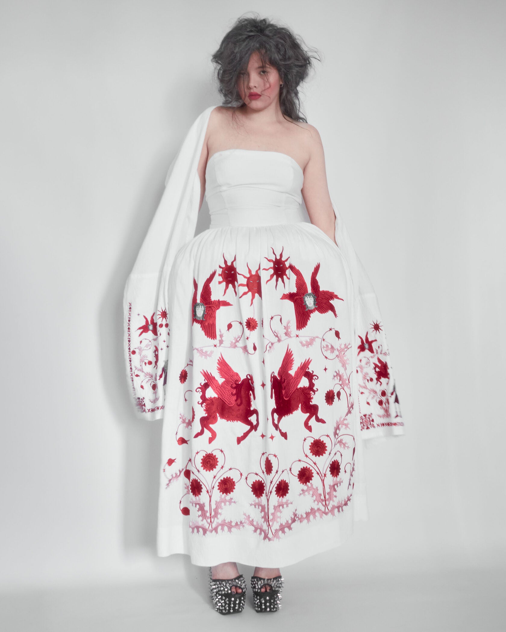 Linking realities dress (dress and scarf ensemble)