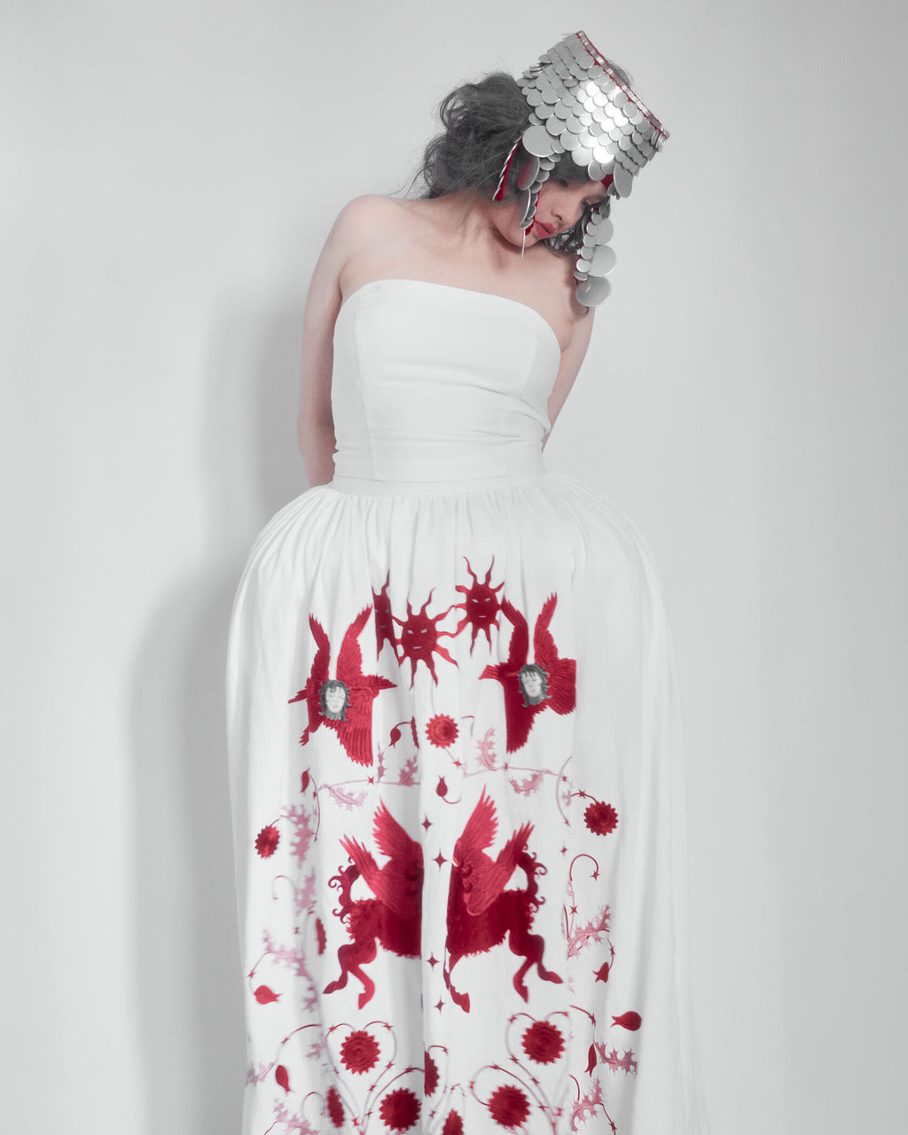 Linking realities dress (dress and scarf ensemble)