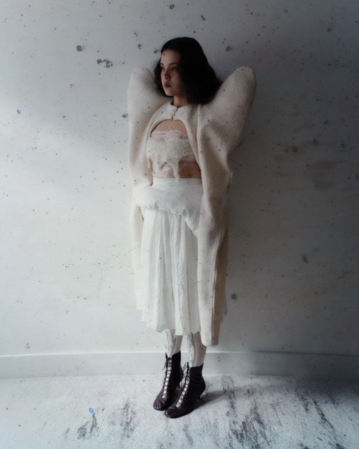 Soft asymmetric crocheted top N°5
